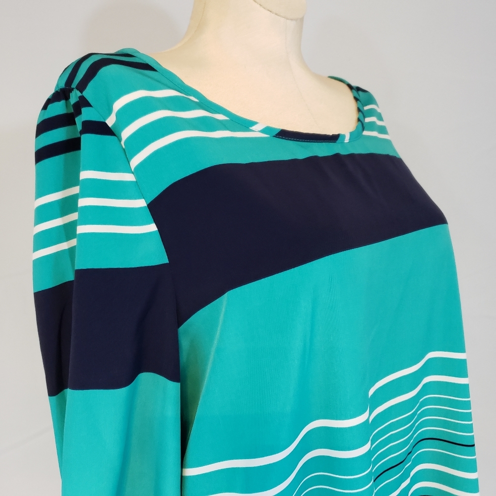 Peach Love Cream green, black and white top size S - Picture 8 of 8